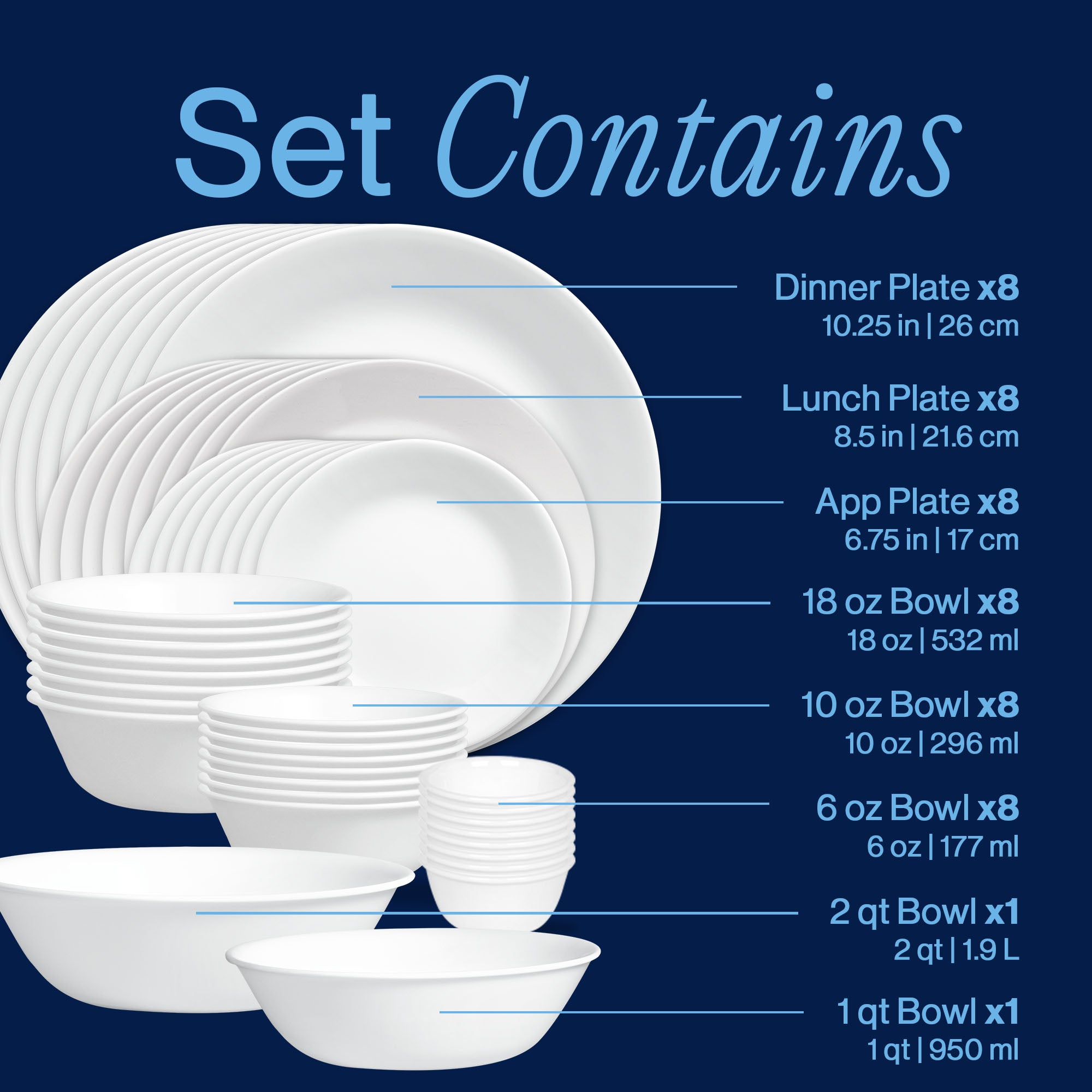 Corelle® Winter Frost White 50-piece Dinnerware Set. Service for 8. EXCLUSIVE - Image 3