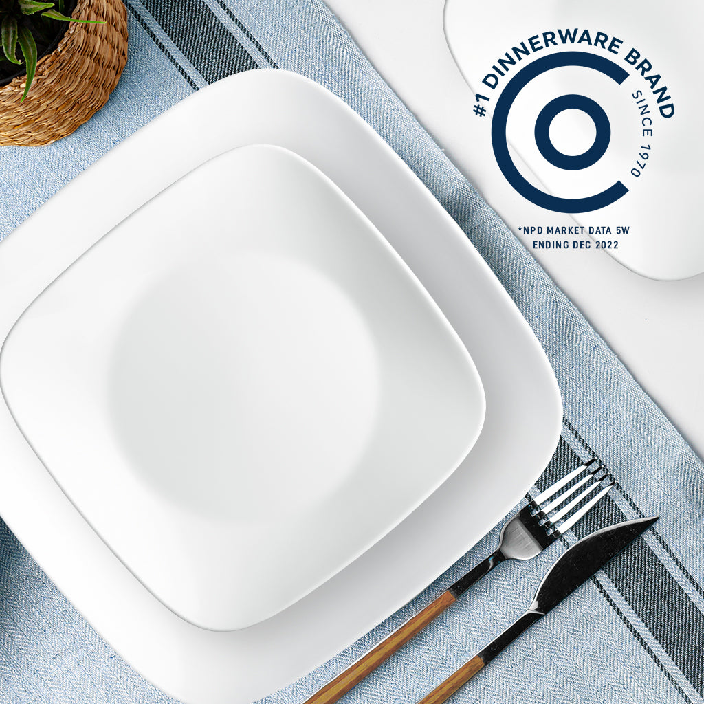 Corelle® Square™ Pure White 12-piece Dinnerware Set. Service for 4 - Image 4