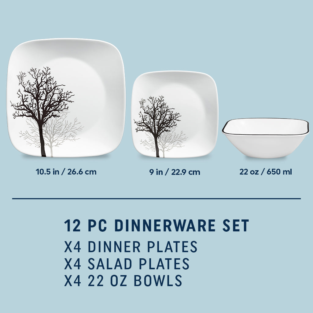 Corelle® Timber Shadows 12-piece Dinnerware Set. Service for 4 - Image 2