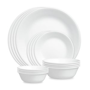 Corelle® Winter Frost White 16-piece Mugless Dinnerware Set. Service for 4