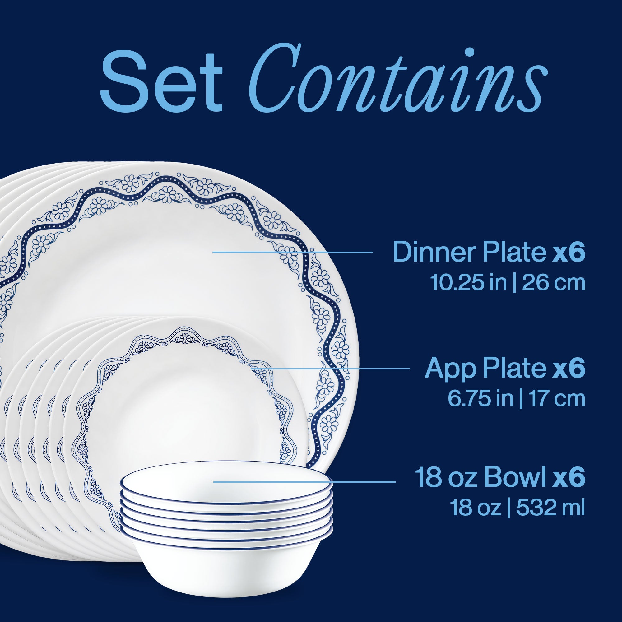 Corelle® Orleans 18-piece Dinnerware Set. Service for 6 - Image 3