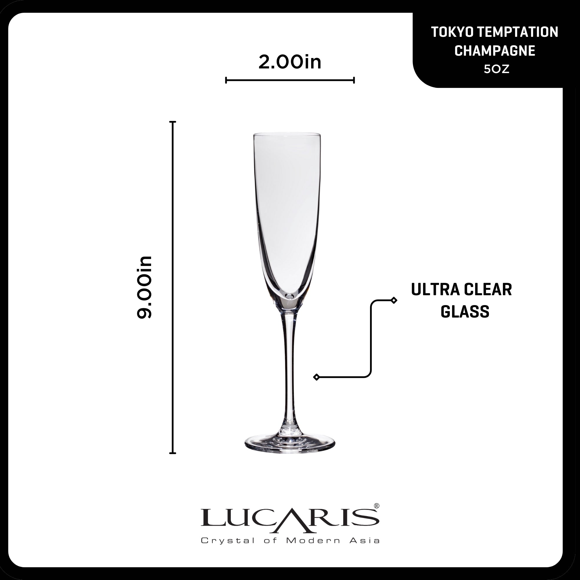 Lucaris Tokyo Temptation Champagne Glasses (4-Pieces). 5-ounce. Dishwasher Safe. Lead-free Crystalline - Image 3