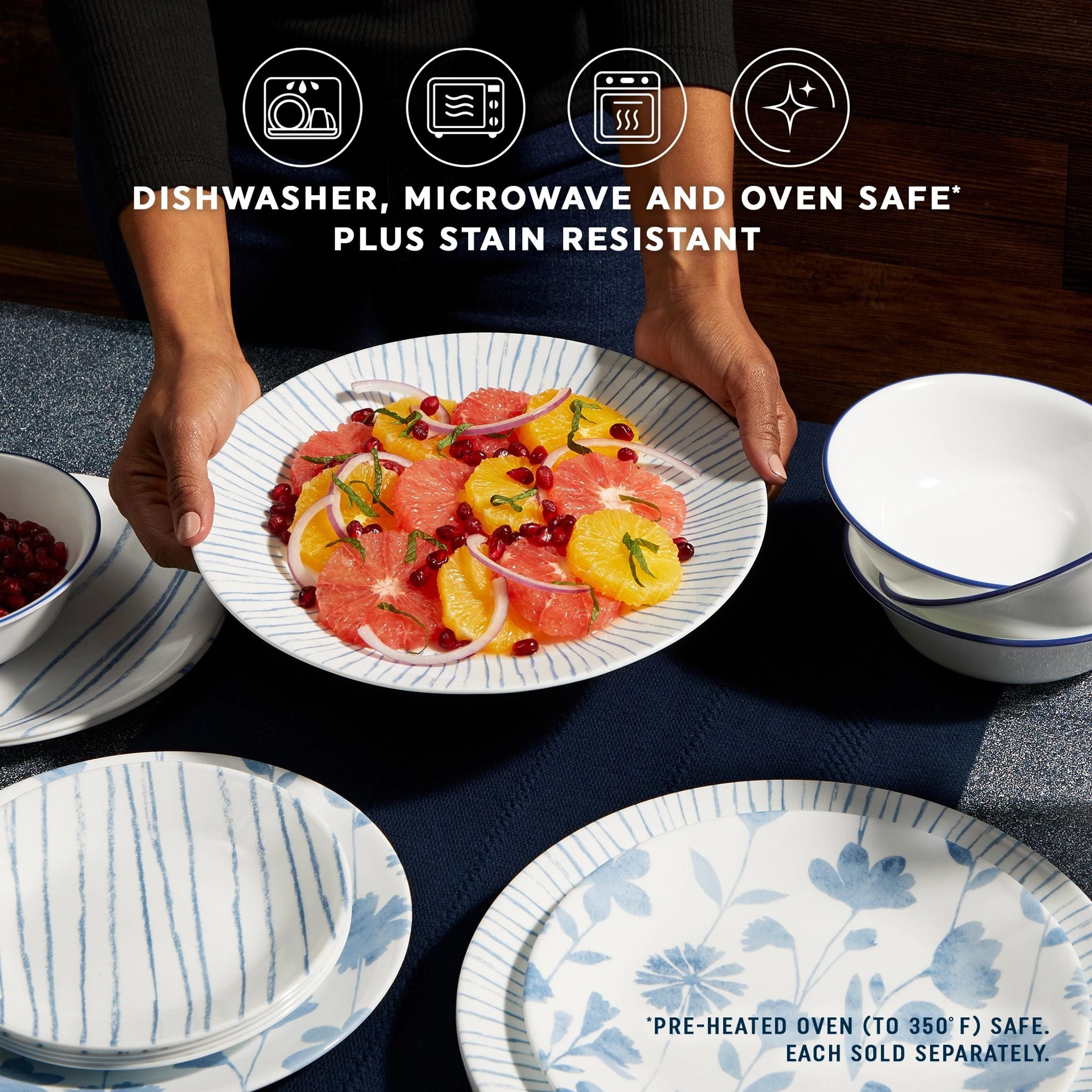 Corelle® Botanical Stripes 10.25 Dinner Plate. 6 pack - Image 5