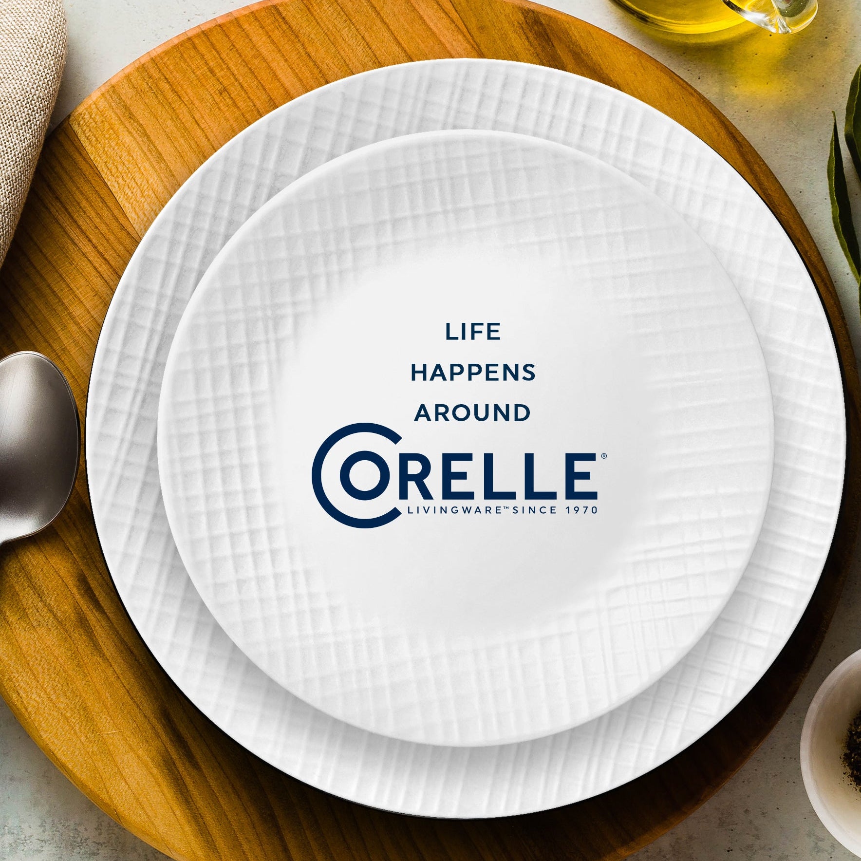 Corelle® Linen Weave 18-piece Dinnerware Set. Service for 6 - Image 4