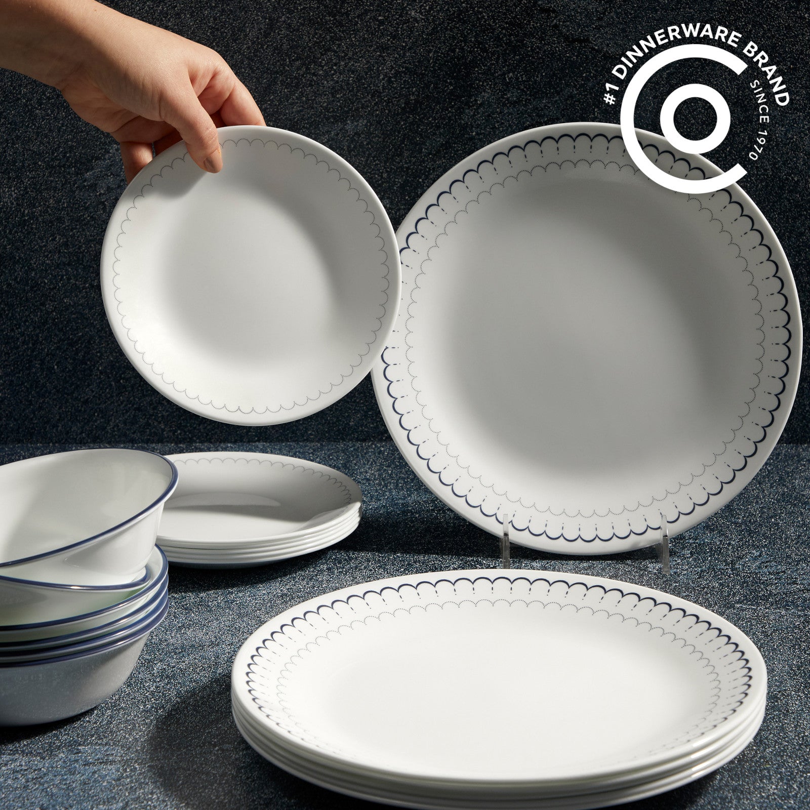 Corelle® Caspian Lace 66-piece Dinnerware Set. Service for 12 - Image 2