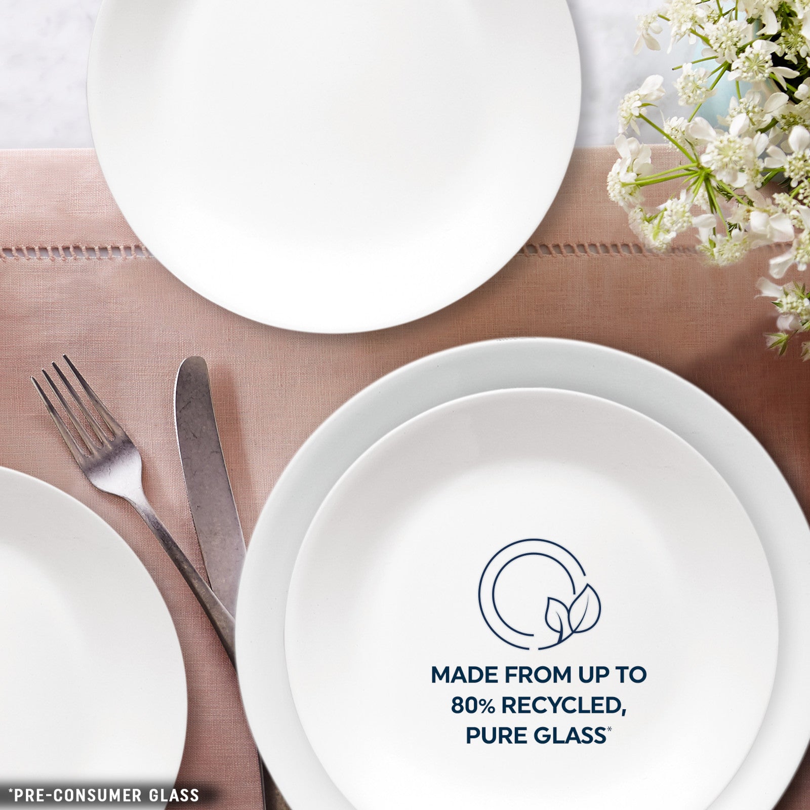 Corelle® Shimmering White Salad and Dinner Plates Set. 8-pack - Image 4