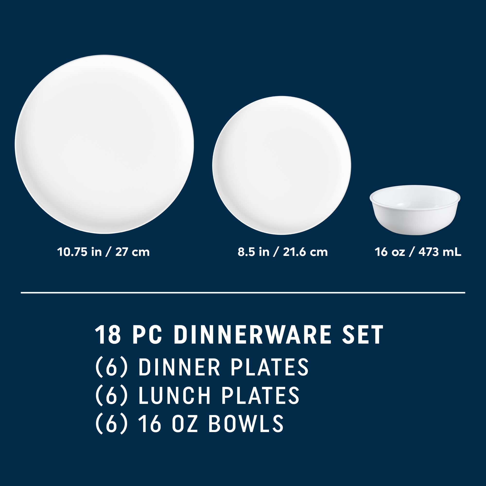 Corelle® Modern Rounds 18-piece Dinnerware Set. Service for 6 - Image 4